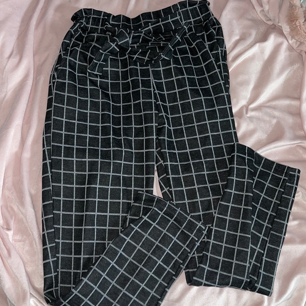 Plaid black pants